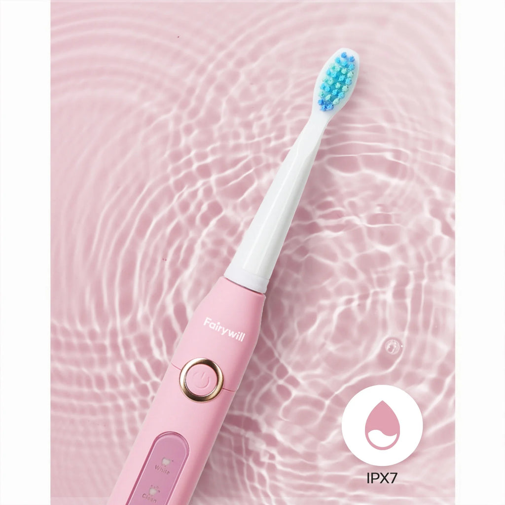 Sonic Electric Toothbrush,Power Toothbrushes with 6 Rechargeable Brush Heads,Ipx7 Waterproof 5Modes 30Days Battery Life Suitable for Short Business Trips,Pink