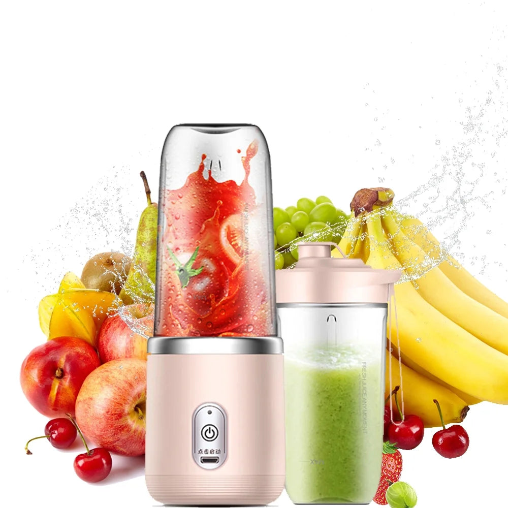 Electric Juice Maker,Portable Blender, Mini Bottle Travel Electric Smoothie Blender Maker Fruit Juicer Cup, Small Juicer Machines Cup for Smoothies and Shakes(Pink)
