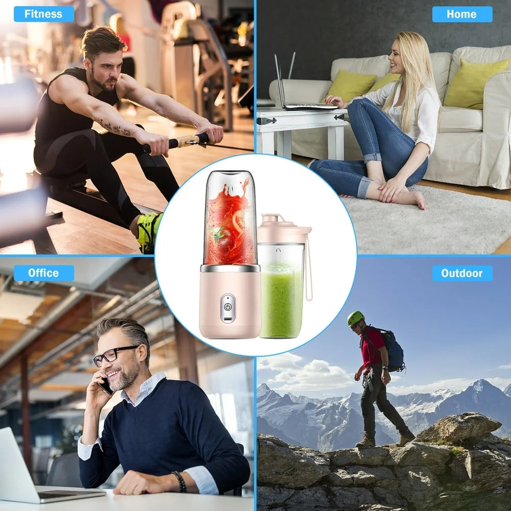 Electric Juice Maker,Portable Blender, Mini Bottle Travel Electric Smoothie Blender Maker Fruit Juicer Cup, Small Juicer Machines Cup for Smoothies and Shakes(Pink)